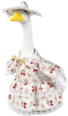 Genérico Traje De Ganso Para Porche De 58 Cm - Vestido Estacional de 58 Cm con Sombrero Primaveral,Ropa Ganso Césped,Para Navidad Cumpleaños Acción De Gracias Fiesta Y Jardín Patio Exterior