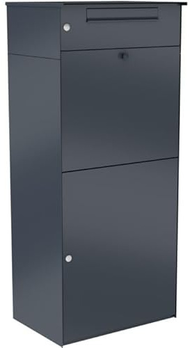 KNOBLOCH Briefkasten mit Paketbox KNOBOX PRO 11 - XXL Paketkasten, rostfrei wetterfest, Anthrazit RAL7016