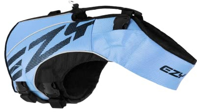 EzyDog Schwimmweste Hund – Premium Schwimmhilfe für kleine, mittlere & große Hunde – DFD X2 Boost Rettungsweste für Pool, Strand & Boot (XL, Blau)