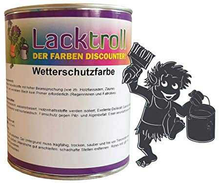 Lacktroll Wetterschutzfarbe Anthrazitgrau RAL 7016 Gebindegröße 750 ml