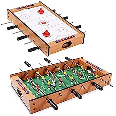 GOPLUS 2-In-1 Tischkicker, Multifunktionstisch mit Airhockey- und Tischfußballspiel, mini Spieltisch, für Indoor und Outdoor, Kickertisch für Kinder Jegendliche und Erwachsene