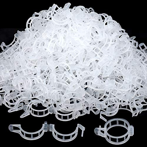 FANDAMEI 300 PCS Plant Support Clips, Plastic Garden Plant Ties, Tomato Clips Trellis for Tomato Cucumber Flower Squash Vine, 1” Inner Diameter for Climbing Plants