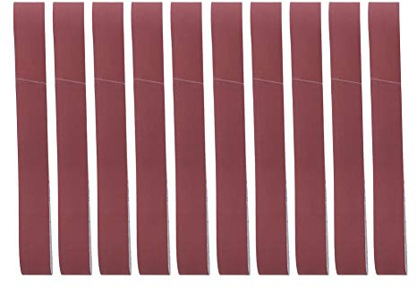10 Pièces Bande Abrasive 740 x 40 mm, Bandes Abrasives en Tissu 60, 120, 240, 400, 600 Grains, Bande de Ponçage pour Ponceuse à Bande et Meuleuse et Polissage (240 Grit), Bandes