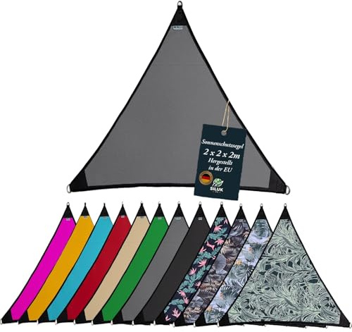 freigarten.de Sonnensegel Wasserdicht Sonnenschutz Garten mit befestigungen Leinen 100% Schutz vor UV-Strahlungen (2m x 2m, Grau)