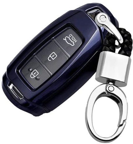 ontto Autoschlüssel Hülle Passt für Hyundai Kona IX35 i10 i30 i30n Ioniq Tucson Santa Fe Elantra Palisade Azera Schlüsselcover TPU Schlüsselhülle Schlüsselanhänger Schlüssel Schutz Etui-Schwarz