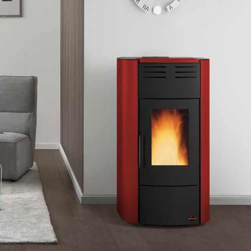 Extraflame 1285100 Raffaella Idro H15 Wasserführender Pelletofen Stahl Bordeaux/A+
