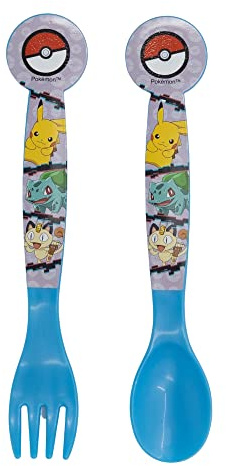 SET DE 2 COUVERTS POUR ENFANTS. EN PLASTIQUE SANS BPA | POKEMON DISTORSION