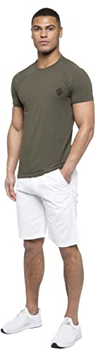 989Zé ENZO Mens Shorts Cotton Chino Pants Summer Casual Smart EZS429 White 30