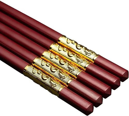 bacchette giapponesi lavabili Bacchette, 10 paia di bacchette cinesi in stile coreano in stile giapponese regalo, bacchette rosse in fibra di vetro riutilizzabili