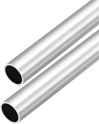 DMiotech 2Pack (25mm OD x 21mm ID) 6063 Aluminum Round Tube 300mm Length Industry Metal Tubing for Machinery Frame Construction DIY Projects