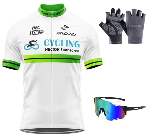 Herren Radtrikot Kurzarm Radtrikot Herren,Fahrradbekleidung Fahrrad Trikot T Shirt für Männer, Atmungsaktive Cycling Jersey für Radsport Outdoor Sport,Radsport-Shirt