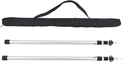 2 Stück Camping-Zeltstangen aus Aluminiumlegierung, Verstellbar, 95 Bis 235 cm, Teleskop-Überdachungs-Stützstangen mit Aufbewahrungstasche für Wandern, Rucksackreisen