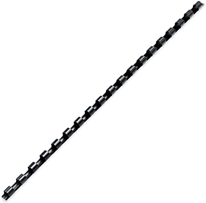 Binditek Plastikbinderücken für A4, 10 mm, 21 Ringe, Kapazität 60 Blatt, Schwarz, 100 Stück
