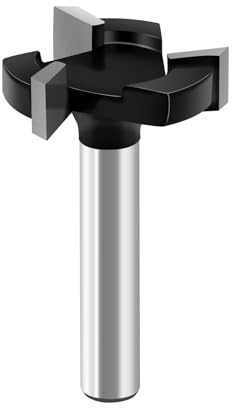 BGTEC Fresa Piallatrice Utensile，CNC Spoilboard Surface Gambo da 6,35 mm, diametro di taglio 25 mm per la lavorazione superficiale del legno