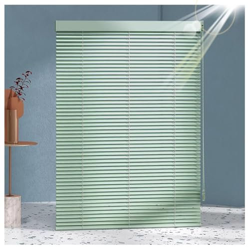 Aluminium Venetian Blinds 60cm 70cm 80cm 90cm 100cm 110cm 120cm Wide,Green Horizontal Blinds,Blackout/Heat Insulation Venetian Shades,25mm Slats Privacy Curtains Shutters,W×H-160×190cm(63*75in)