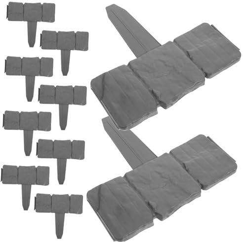 VINTORKY 20pezzi Recinzione Decorativa Da Giardino Plastica Imitazione Pietra Giardino No Dig Flessibile e Facile Da Installare Per Spazi Esterni e Aiuole