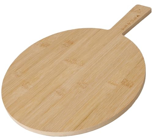 Chill and Grill Cutting Board, Paddle Shaped, Bamboo, Embellished Handle, Usable on Both Sides, Over 1 Foot Long, 14.5 x 10.25 Inches