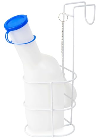 Urinal pour homme avec support, ARNOMED Urinal 1000ml, Urinal PP pour homme anti-fuite, Urinal avec support, Urinal avec couvercle & fixation pour le lit, Toilette mobile