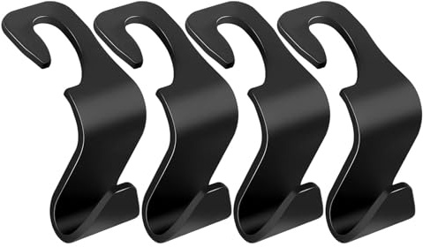 Haken für die Kopfstütze im Auto, 4 Stück, schwarz, Haken für versteckte Autositze, geeignet zum Aufhängen von Taschen, Einkaufstaschen, Spielzeug, Autozubehör für den Innenraum