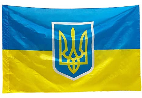 Ukrainische Flagge 2025, doppelseitig, strapazierfähig, lebendige Farben, Ukraine-Flagge, Banner, Ukraine-Nationalflagge, 90 x 152 cm, Garten-Party-Dekorationen