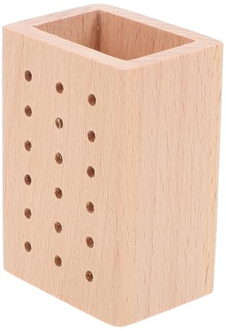 HONITANO Kompakter Holz Werkzeugbithalter Mit 18 Löchern Für Nagelbohrer Aufbewahrung Platzsparender Bit Organizer Für Nagelstudios Und Heimgebrauch Organisierter Nagelfräser Werkzeugständer