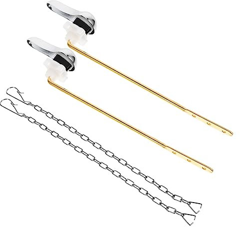 EXHUMKY 2sätze Toilettenspülkasten Ersatzteil Metall Spülhebel Mit Flapper Und Ketten Einsetzbar Für Frontmontage Langlebig Und Einfach Zu Bedienen Bs Hebel Ketten