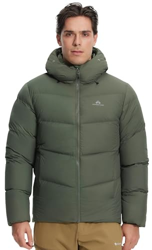 Pioneer Camp Giacca da uomo invernale in piuma 90% con 650 Fill, calda, impermeabile e antivento, L