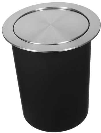 TOPBATHY Bidone Cucina Incassato Da Banco in Acciaio Inossidabile Con Coperchio Ribalta Contenitore Rifiuti Sigillato e Antiodore Per Cucina Resistente Macchie e Corrosione Facile Da Pulire