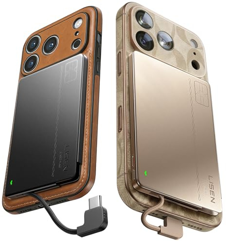 LISEN Cargador de teléfono con tarjeta de carga de 0.2 pulgadas, batería externa ultrafina de 5000 mAh, cargador de tarjetas para iPhone 17-15 y Samsung, sin inalámbrico, capacidad nominal de 2700 mAh