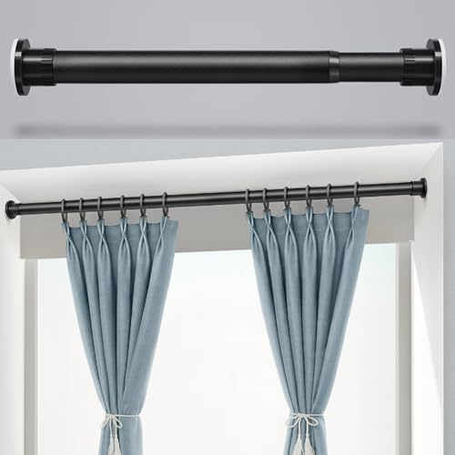 BGEDL Shower Curtain Rod, 1 Inch Diameter Carbon Steel Tension Drapery Rods, Adjustable 27-161 Inches Extra Long Telescopic Pole With Spring For Window, Bathroom, No Drilling, Never Rust,