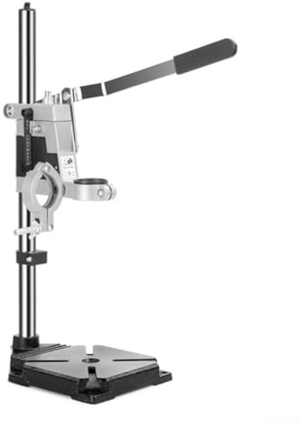 Zilimontt Adjustable Drill Stand for Hand Drills with 3842mm Collar Cast Iron Base Bench Drill Holder for Wood and Metal Converts Electric Drill into Table(Double Hole)