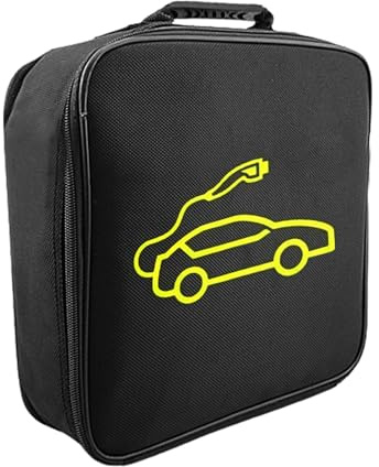 EV Charging Cable Storage Bag, Waterproof Fire Retardant Electric Car Charging Cable Organizer with Carry Handle, Oxford Cloth Portable Carry Case for Cables, Battery Jumpers and Car Accessories