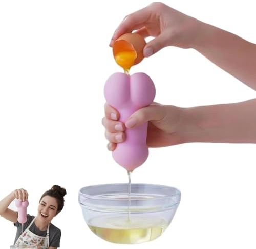Separatore per uova dalla forma divertente - Separatore per uova in silicone originale per uova crude, separatore di albumi e tuorli d'uovo, gadget da cucina riutilizzabile (3pcs)