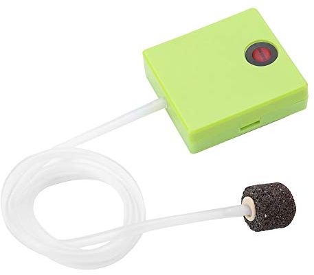 Hominas Aquarium Sauerstoffpumpe für 80-100 L Fischbecken Tragbar Sehr Leise Mini Aquarium Luftpumpe Batteriebetrieben für das Angeln im Freien und Stromausfälle