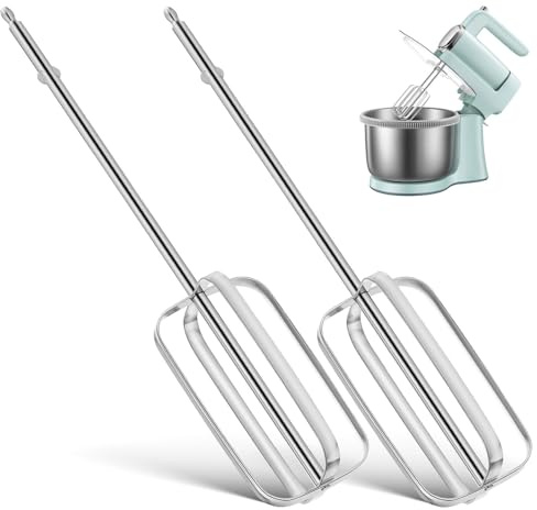 Acciaio Inox Sbattitore Elettrico 2 Pezzi Argento | 4 Configurazioni, Compatibili Elettriche, Mescolazione Stabile e Facile Pulizia, Accessori per Cucina