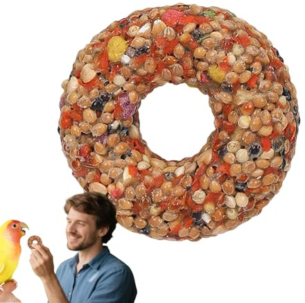 Mangime Parrocchetti Snack Masticabile a Forma di Ciambella di Cereali per