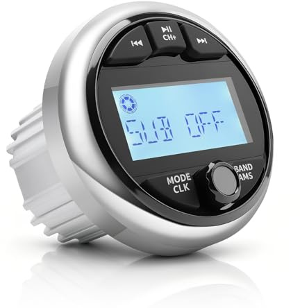 Avutrel Estéreo Marino Impermeable, Radio para Barcos con BT 5.0, Receptor Am/FM, Reproductor MP3, Entrada USB/AUX y Control Remoto, Sistema Audio Náutico para Barcos y Yates