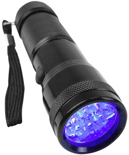 Berger & Schröter 40382 395-400 nm UV-LED Taschenlampe mit Handschlaufe batteriebetrieben 95g Schwarz