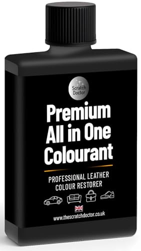 Scratch Doctor All in One Leather Colourant Self Seal Leather Dye Repair Paint for Furniture, Sofas, Car Seats (Black, 100ml)