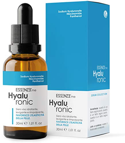 Serum für das Gesicht, reine Hyaluronsäure, Anti-Falten-Effekt, mit Niacinamid + Provitamin B5, konzentrierte feuchtigkeitsspendende Formel, auch für die Augenpartie | Hyaluron-Essenzen 30 ml