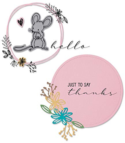 Sizzix Framelits Stanzschablonen 8PK w/Stamps Hello Mouse von Lisa Jones, 665175