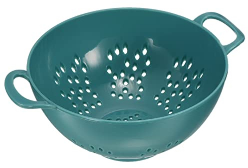 sourcing map Mini passoire alimentaire avec deux poignées, passoire à riz en plastique pour fruits et pâtes, passoire de cuisine en maille pour légumes, fruits, vert armée
