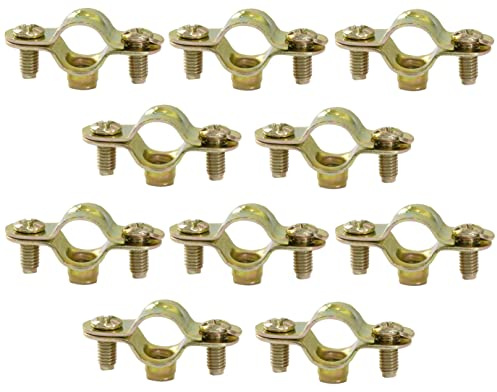 Satz von 10 Befestigungsschellen einfache halterungen Ø12 mm aus stahl | Rohrschellen / wandbefestigung kupferrohr mit schraubbefestigung / sanitärinstallation heizung sanitär