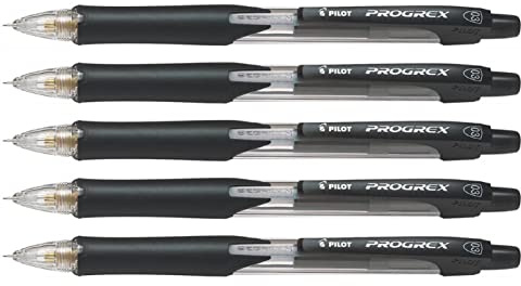 PILOT Progrex Druckbleistift, umweltfreundlich, 0,3 mm, Schwarz, 5 Stück