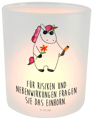 Mr. & Mrs. Panda Kerze Einhorn Woodstock - Geschenk, Spaß. lustig, Windlicht Dekorieren, Teelichthalter, Joint, Kerzenglas, Windlicht Hochzeit,