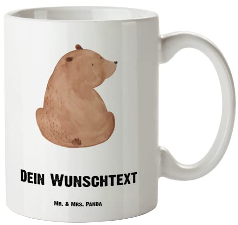 Mr. & Mrs. Panda Personalisierte XL Tasse Bär Schulterblick - Geschenke, Weltansicht, Bären, Personalisierter Kaffeebecher, Motivation, Selbstachtung, becher, bedrucken lassen, Weisheit, Teddybär