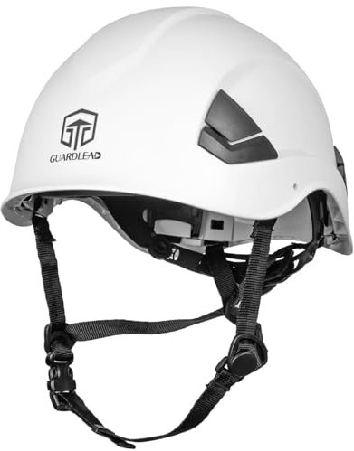 Casco di sicurezza in ABS bianco, Casco Protettivo, Elmetto Protettivo, con fori di ventilazione e fascia regolabile per la testa, omologato EN 397, ideale per l'industria e l'edilizia