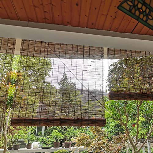 Lnder Bambus-Rollo Für Den Innenbereich Retro Bambus Rollos 30-168cm Breit 100-300cm Lang，Außenterrasse Jalousie Sonnenschutz Raffrollo -braun