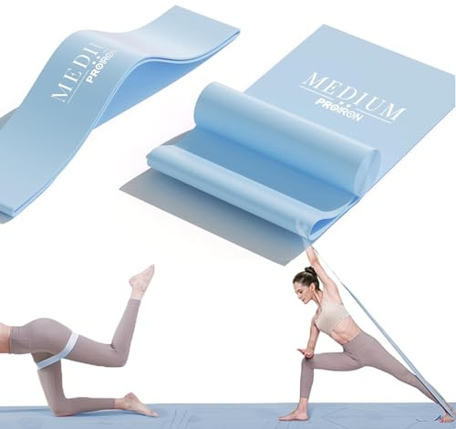 PROIRON Multi-Functional Latex Resistance Bands Set [2 in 1], 2M Long Exercise Band & 0.6M Mini Loop Band, for Women/Men Pilates, Stretching, Strength Training, Yoga, Gym, Fitness, Medium