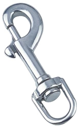Wirbelkarabiner Edelstahl 4X80 mit D-Auge 1 Stück Schnappkarabiner, Augwirbelhaken aus Edelstahl A4 - AISI 316 - rostfrei